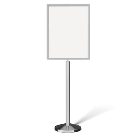 Montour Line Sign Frame Floor Standing 22 x 28 in. V Polished Stainless Steel FS200-2228-V-PS